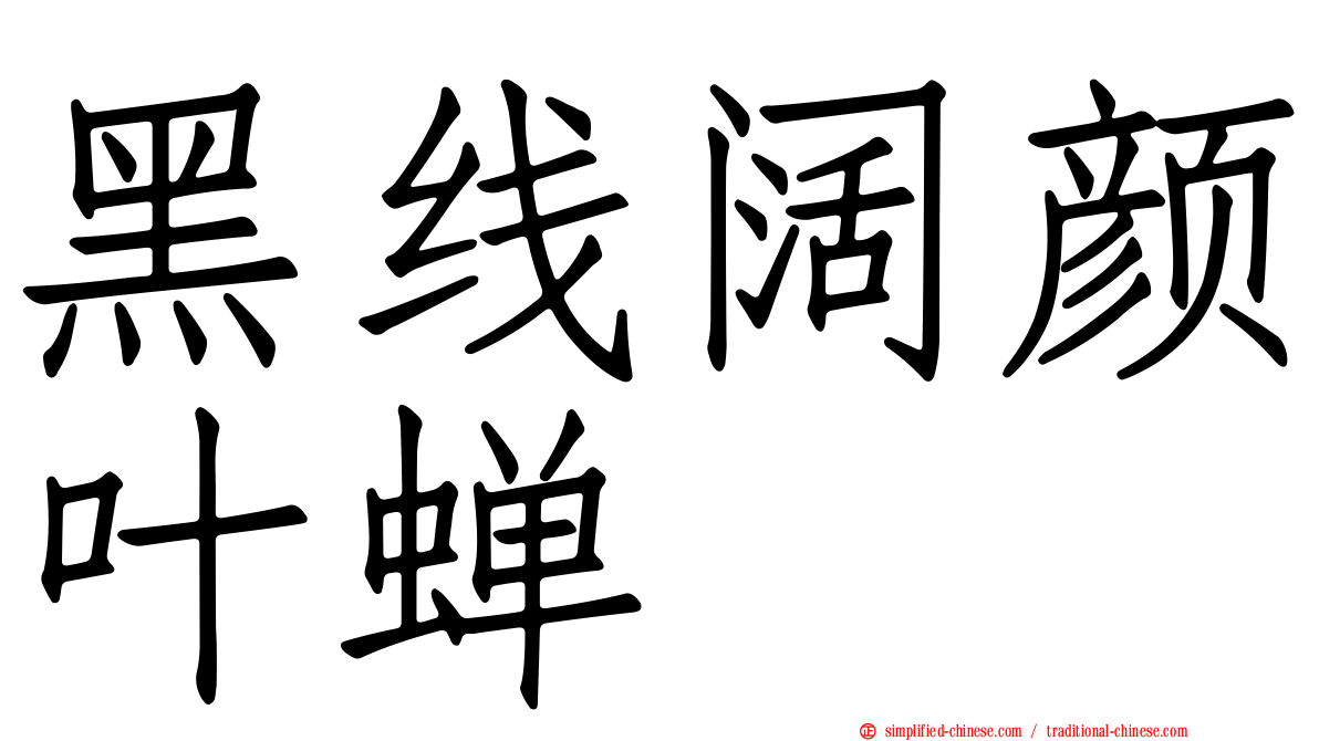 黑线阔颜叶蝉