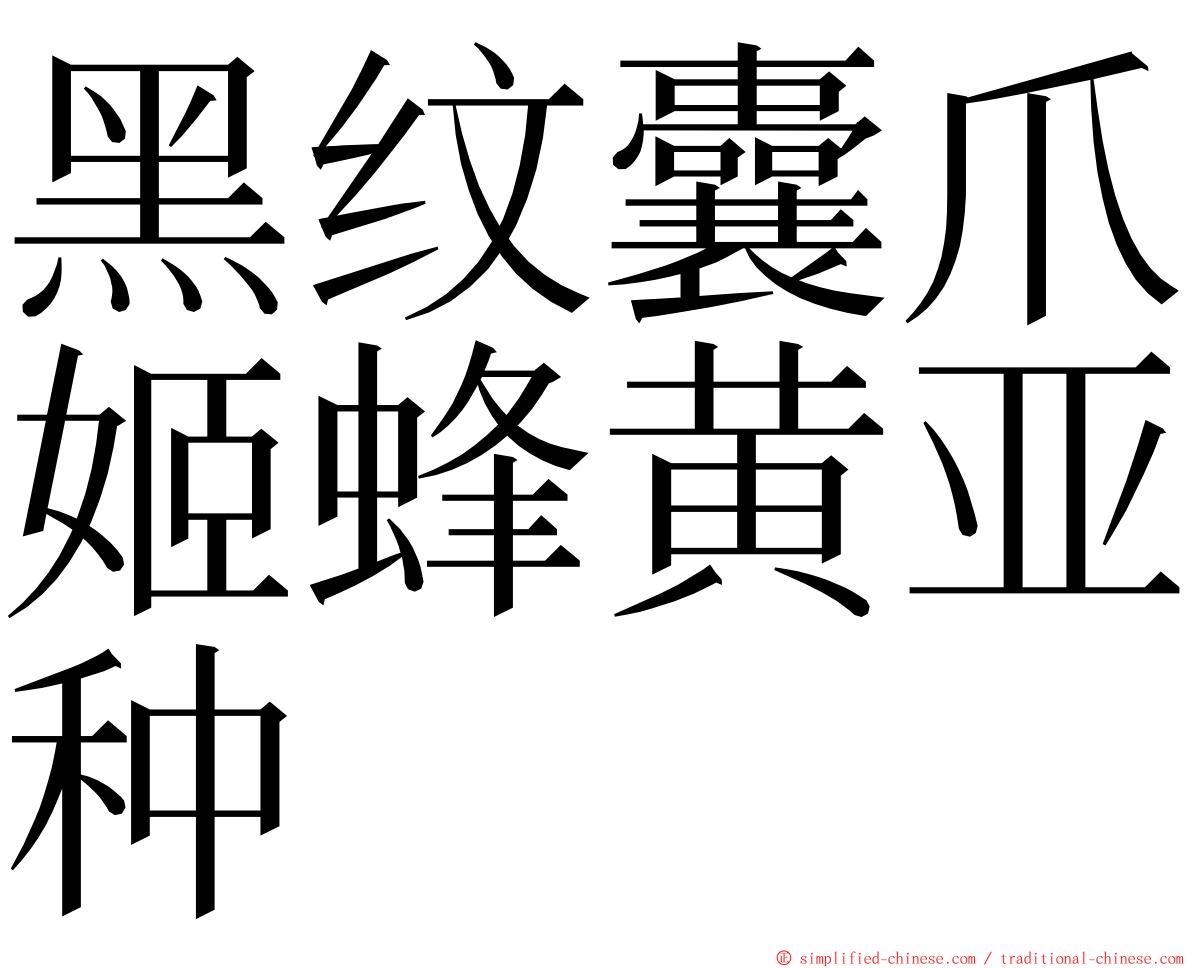 黑纹囊爪姬蜂黄亚种 ming font