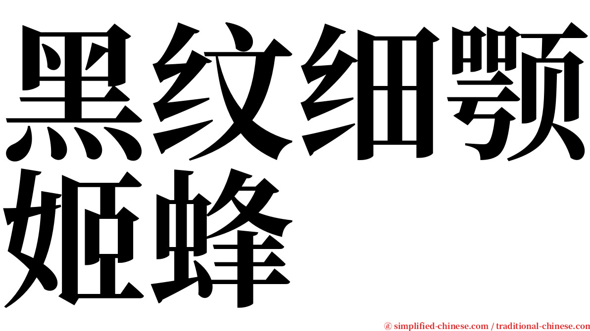 黑纹细颚姬蜂 serif font