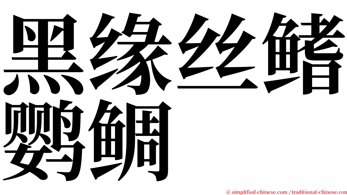 黑缘丝鳍鹦鲷 serif font