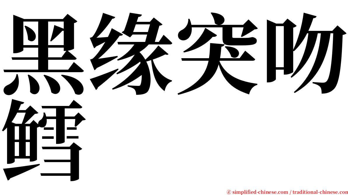黑缘突吻鳕 serif font