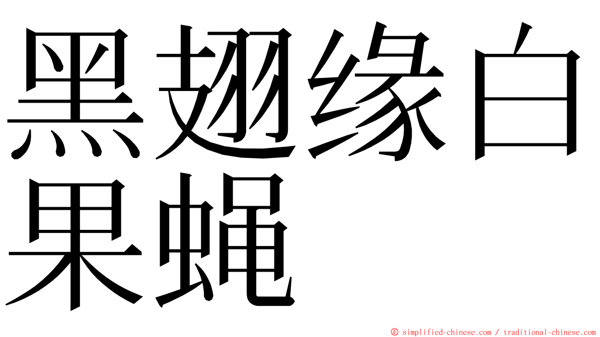黑翅缘白果蝇 ming font
