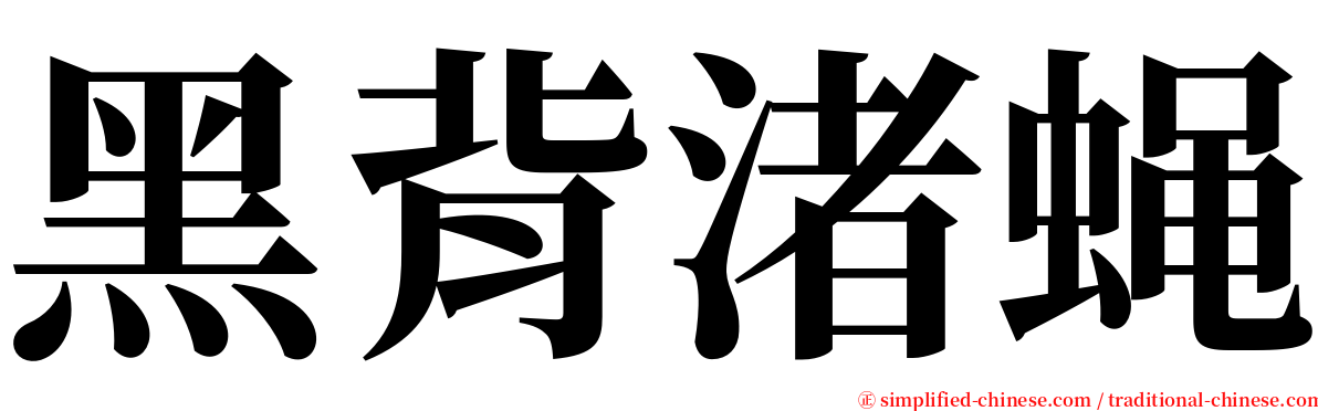 黑背渚蝇 serif font