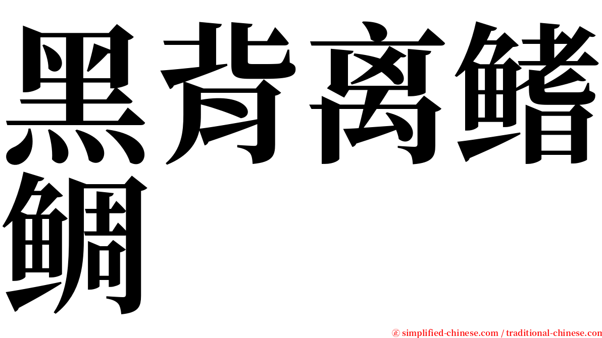 黑背离鳍鲷 serif font