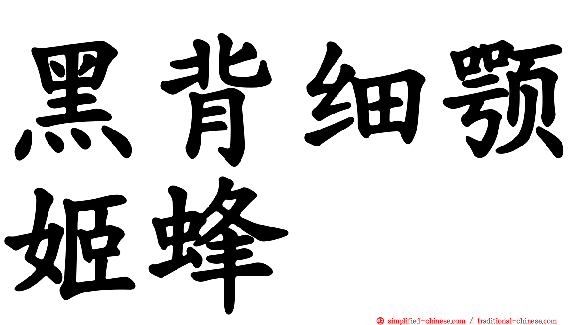 黑背细颚姬蜂