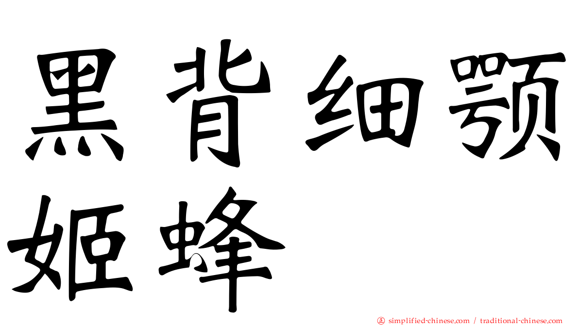 黑背细颚姬蜂