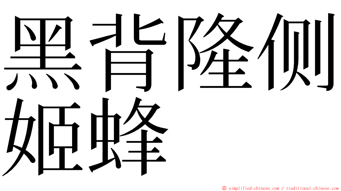 黑背隆侧姬蜂 ming font