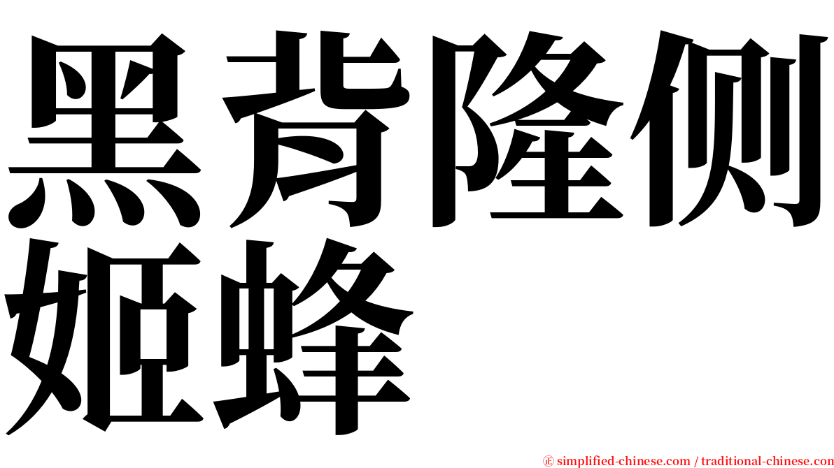 黑背隆侧姬蜂 serif font