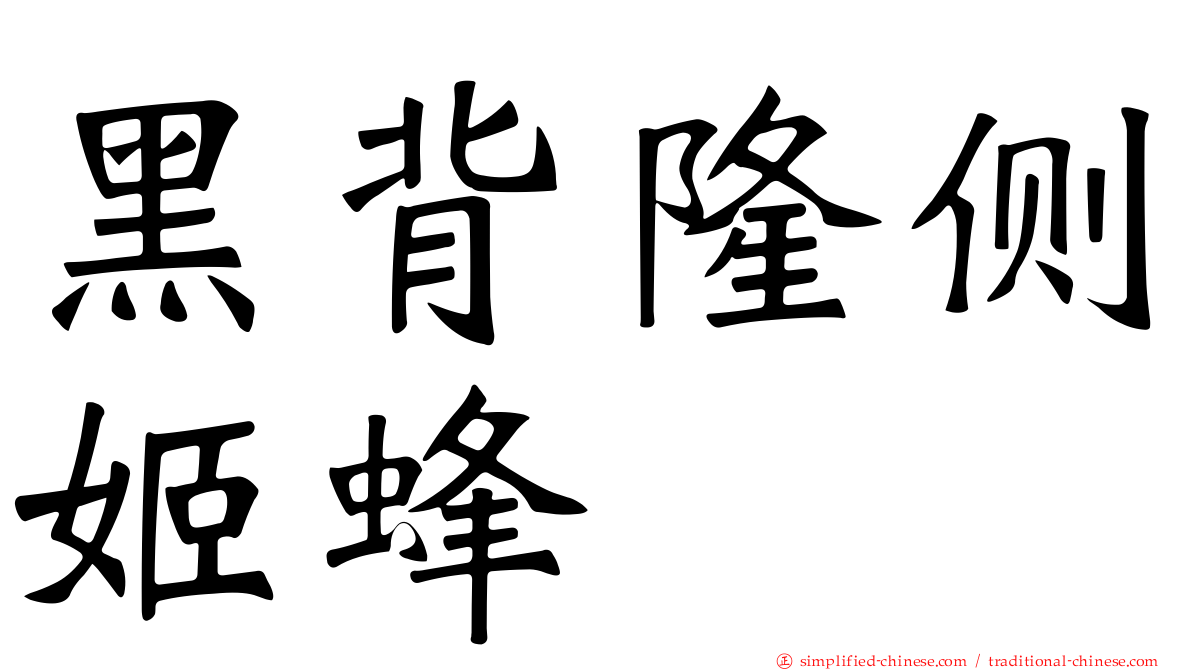 黑背隆侧姬蜂