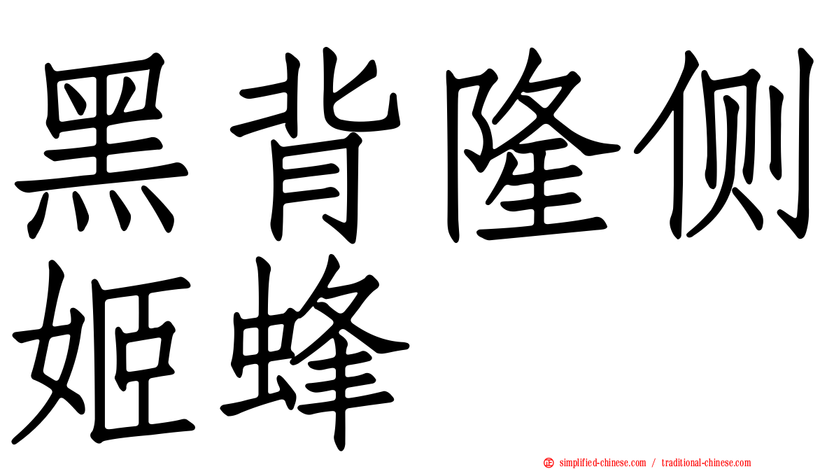 黑背隆侧姬蜂