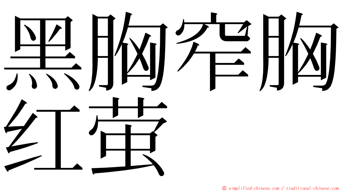 黑胸窄胸红萤 ming font
