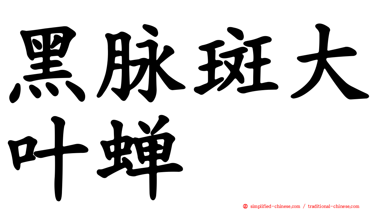 黑脉斑大叶蝉