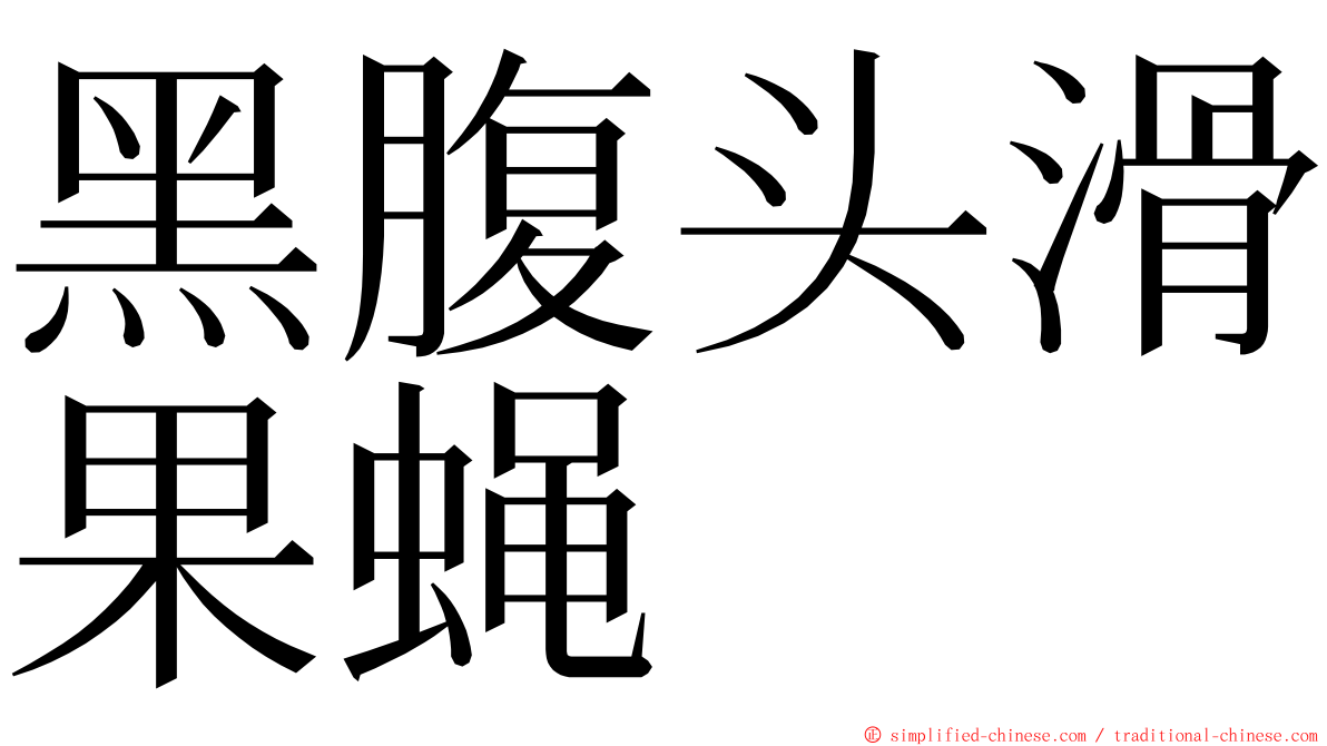 黑腹头滑果蝇 ming font