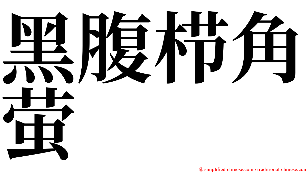黑腹栉角萤 serif font