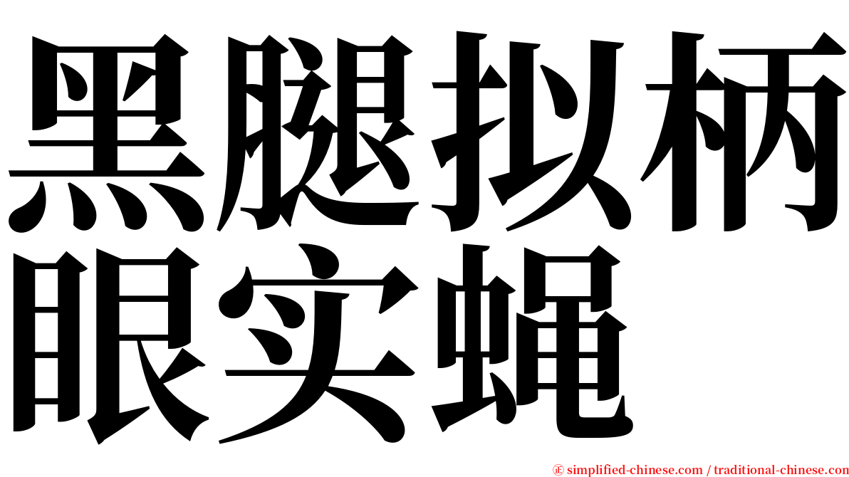 黑腿拟柄眼实蝇 serif font