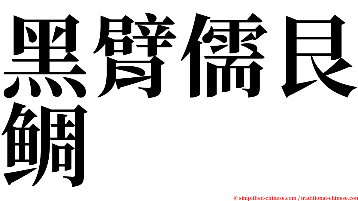 黑臂儒艮鲷 serif font