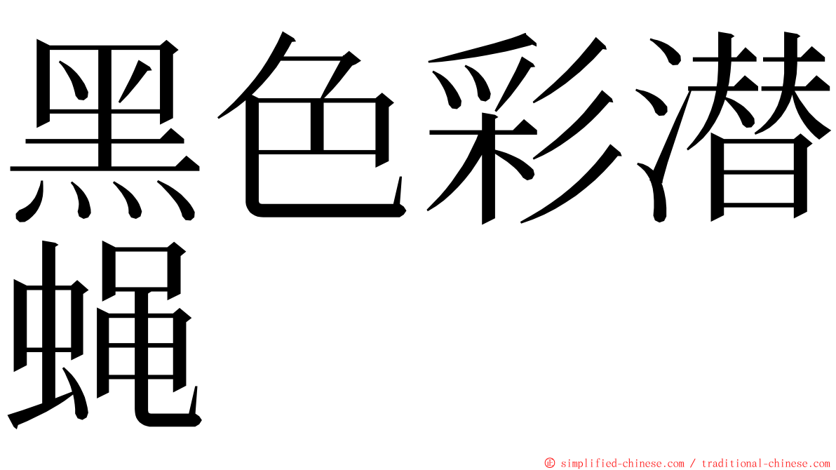黑色彩潜蝇 ming font