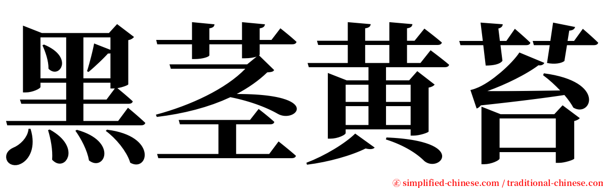 黑茎黄苔 serif font