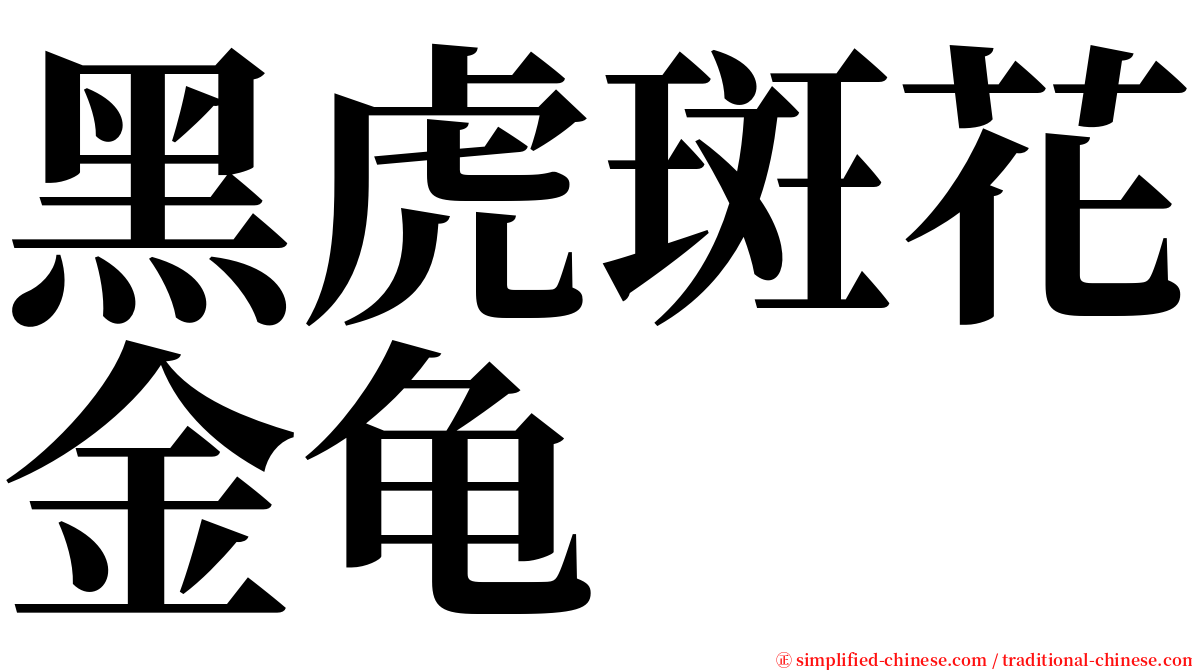 黑虎斑花金龟 serif font