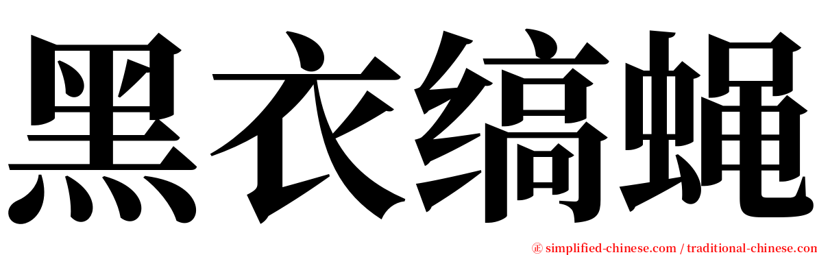黑衣缟蝇 serif font