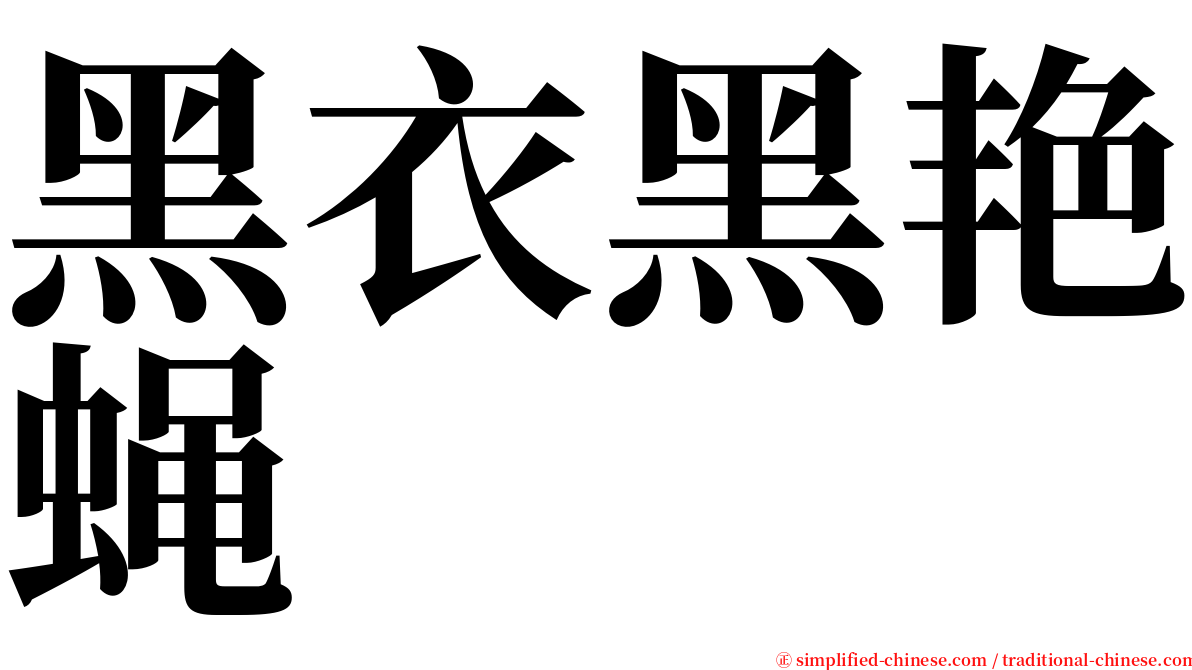 黑衣黑艳蝇 serif font