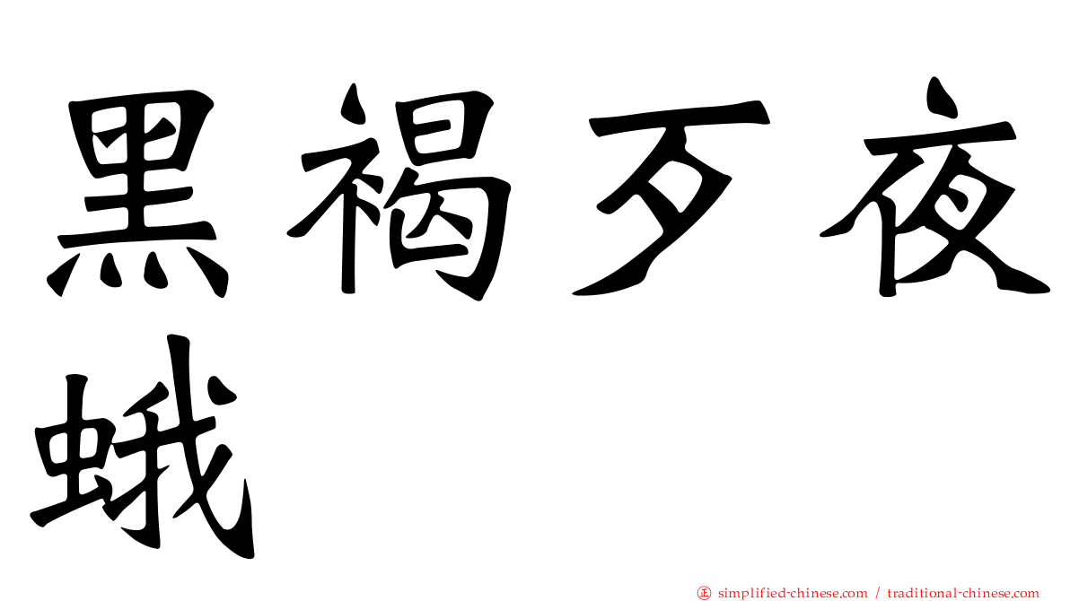 黑褐歹夜蛾