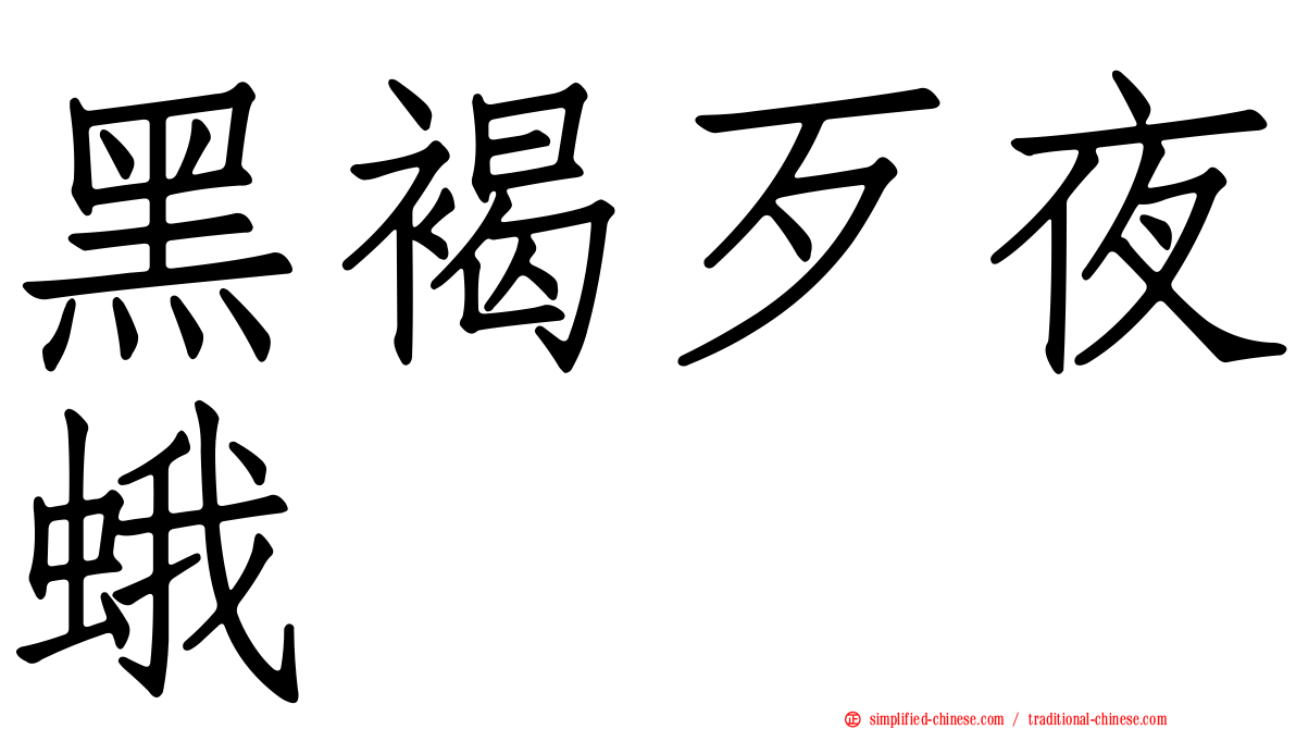 黑褐歹夜蛾