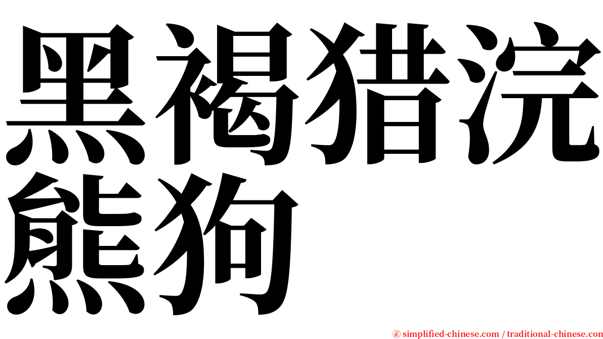 黑褐猎浣熊狗 serif font