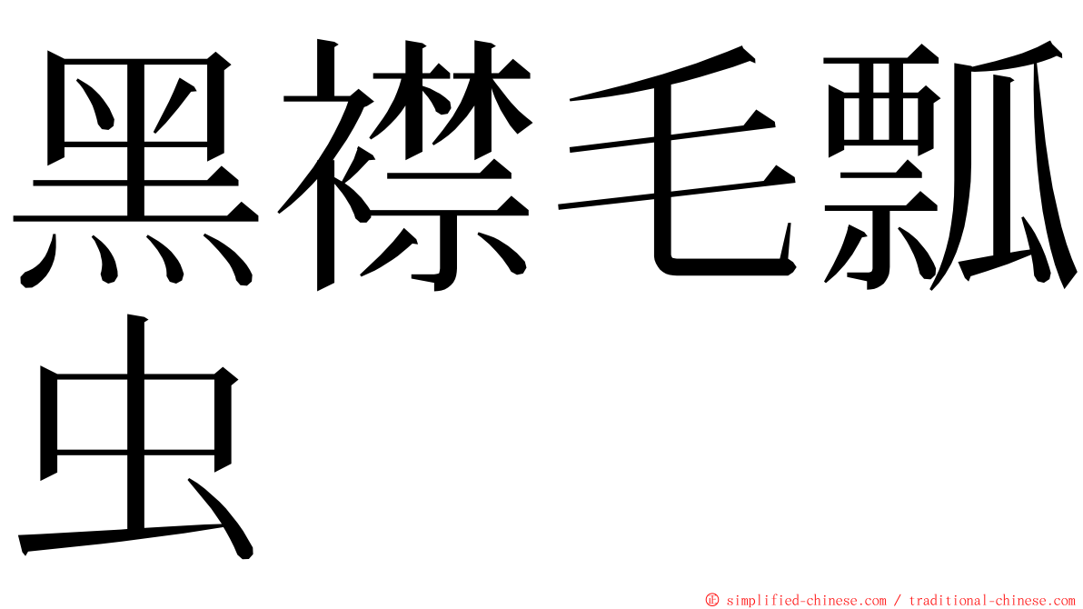 黑襟毛瓢虫 ming font