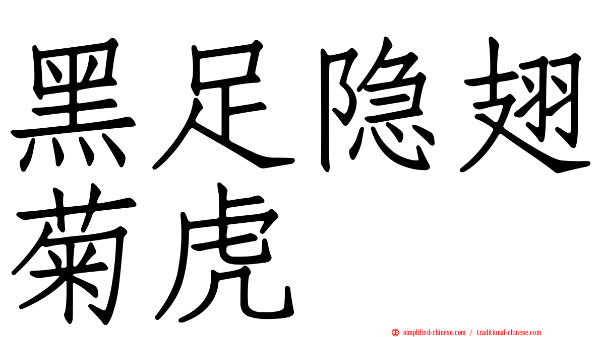 黑足隐翅菊虎