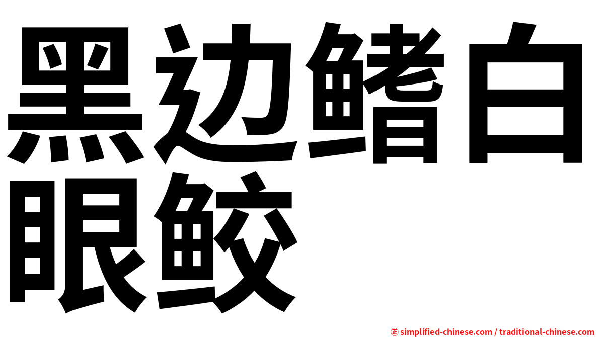 黑边鳍白眼鲛