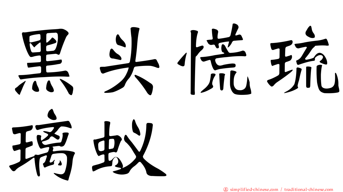 黑头慌琉璃蚁