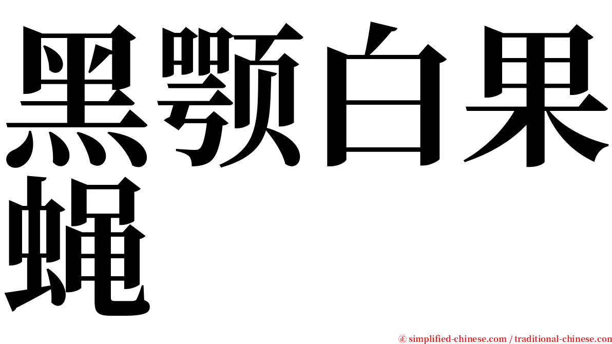黑颚白果蝇 serif font
