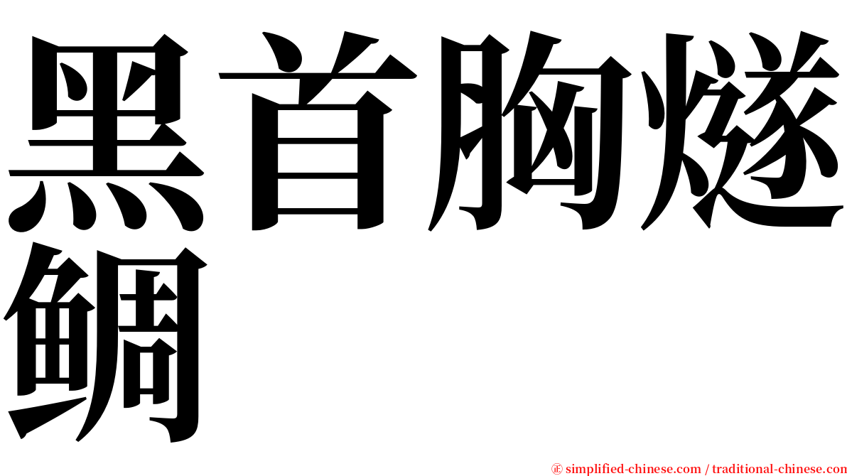 黑首胸燧鲷 serif font