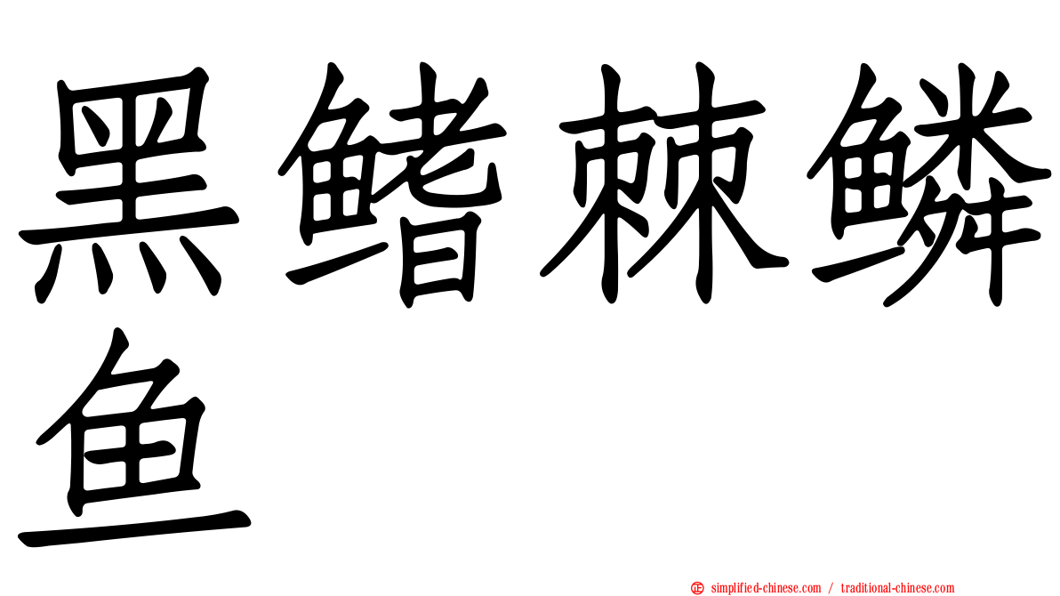 黑鳍棘鳞鱼