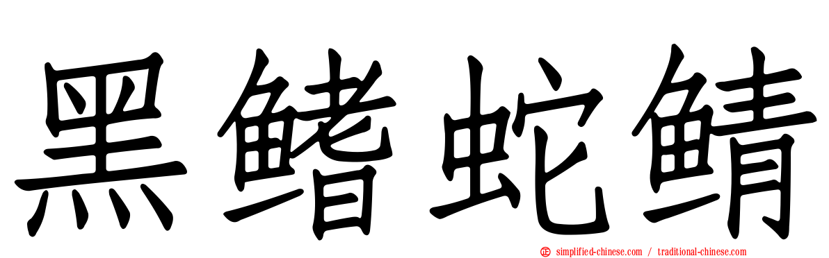 黑鳍蛇鲭