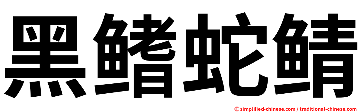 黑鳍蛇鲭