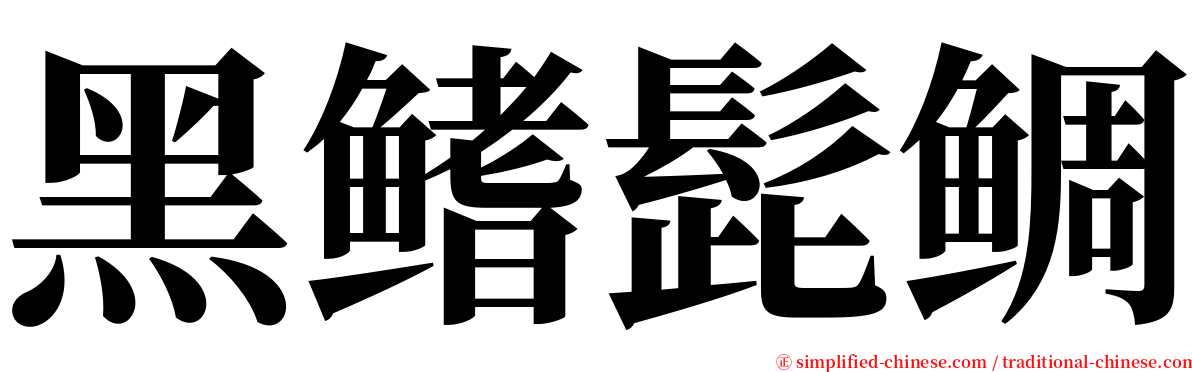 黑鳍髭鲷 serif font