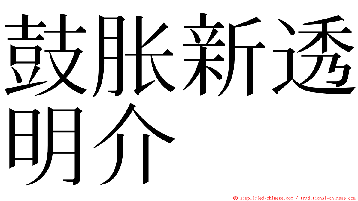 鼓胀新透明介 ming font