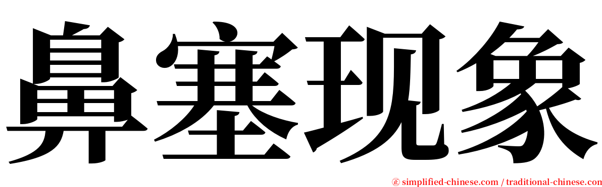鼻塞现象 serif font