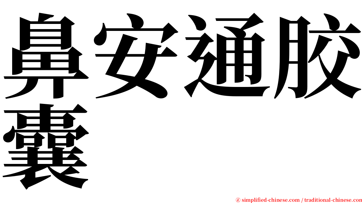 鼻安通胶囊 serif font