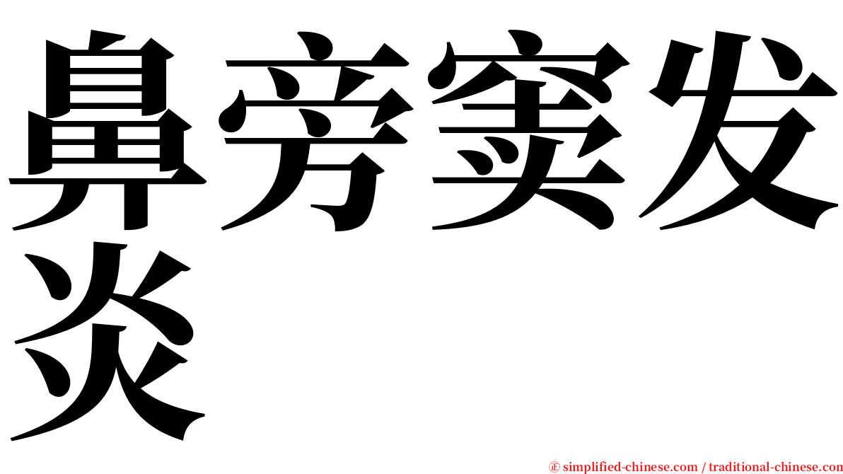 鼻旁窦发炎 serif font
