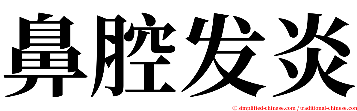 鼻腔发炎 serif font