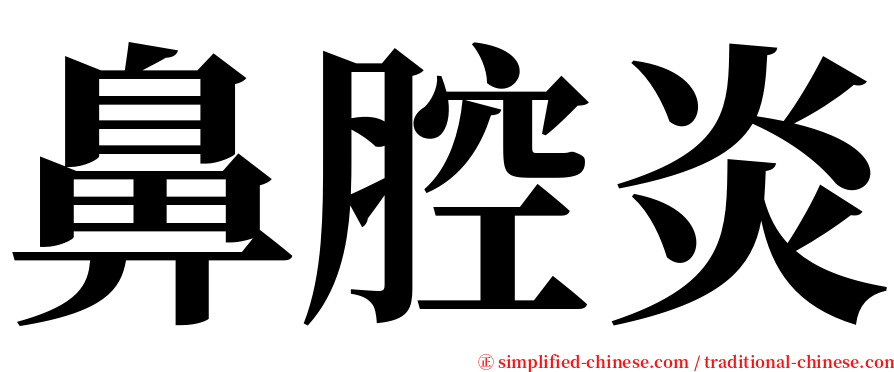 鼻腔炎 serif font