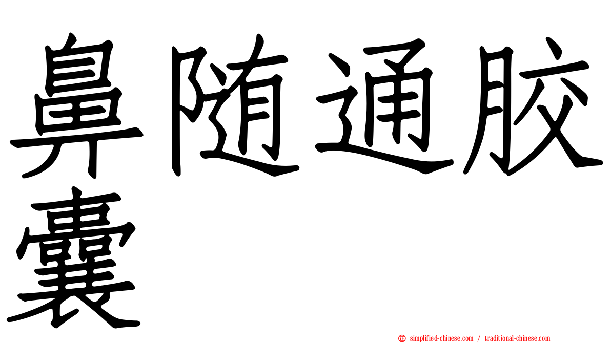 鼻随通胶囊