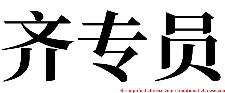 齐专员 serif font