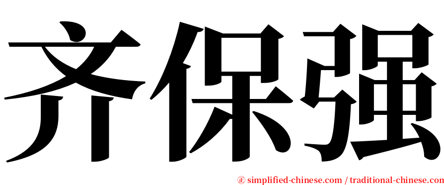 齐保强 serif font