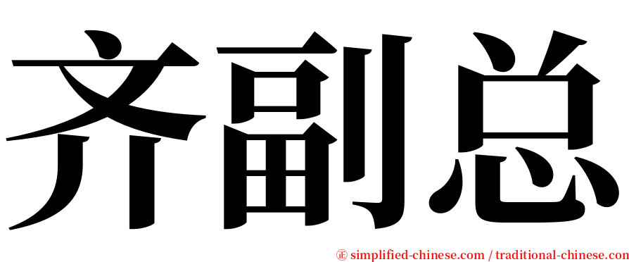 齐副总 serif font