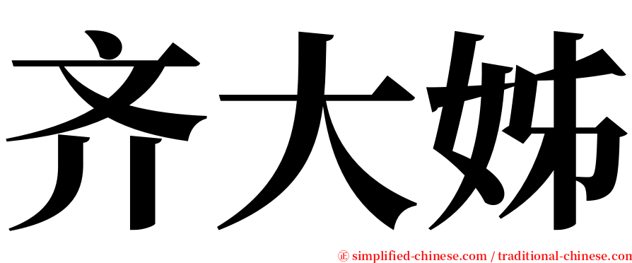 齐大姊 serif font