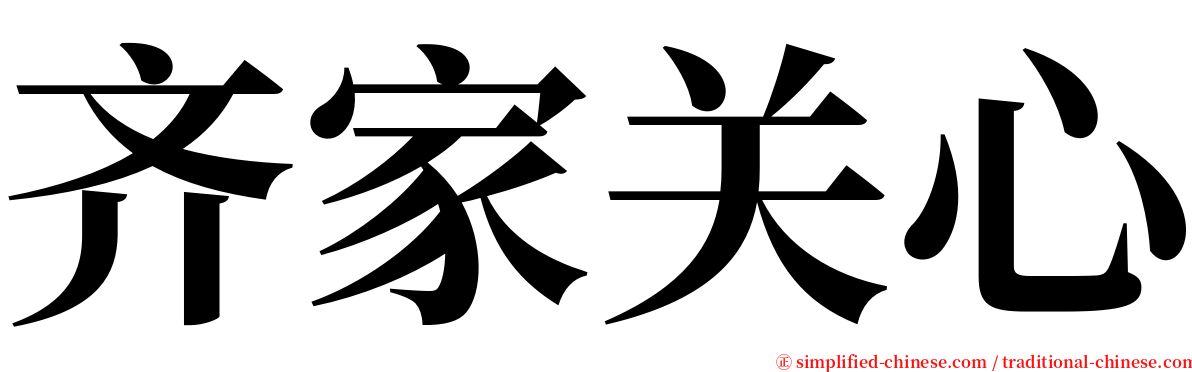 齐家关心 serif font